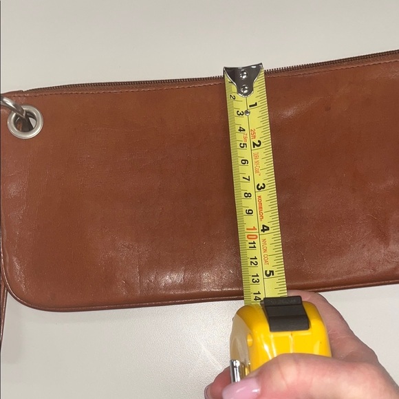 J Jill Brown Leather Wristlet Clutch/ one size preowned - Picture 6 of 11